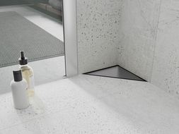 Mexen Flat-T M13 trojúhelníkový podlahový vpust 20 x 20 cm, kartáčovaná tmavě šedá - 1E10320