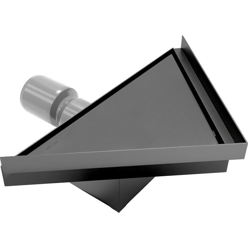 Mexen Flat-T M13 trojúhelníkový podlahový vpust 20 x 20 cm, kartáčovaná tmavě šedá - 1E10320