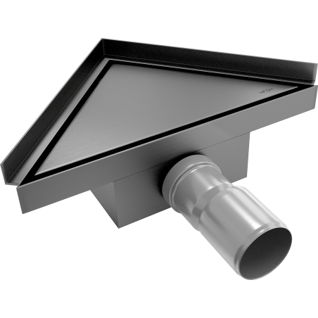 Mexen Flat-T M13 trojúhelníkový podlahový vpust 20 x 20 cm, kartáčovaná tmavě šedá - 1E10320