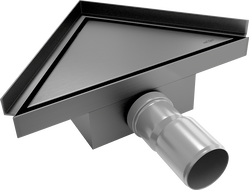 Mexen Flat-T M13 trojúhelníkový podlahový vpust 20 x 20 cm, kartáčovaná tmavě šedá - 1E10320