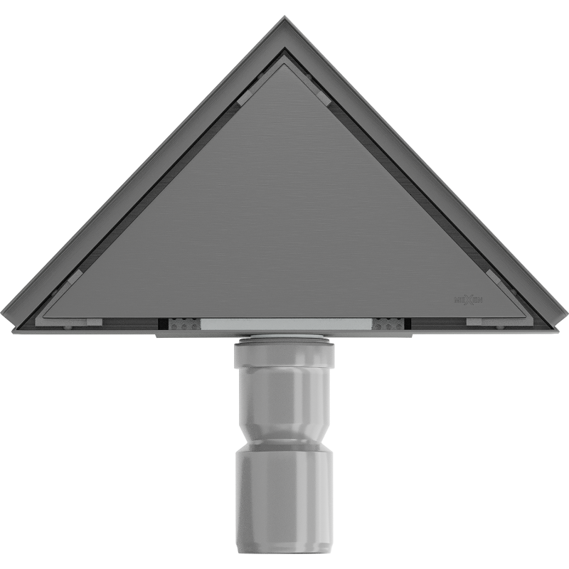 Mexen Flat-T M13 trojúhelníkový podlahový vpust 20 x 20 cm, kartáčovaná tmavě šedá - 1E10320