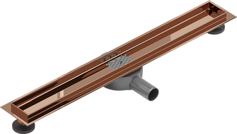 Mexen Flat 360° korpus pro liniový odtok otočný 70 cm, růžové zlato - 1640070