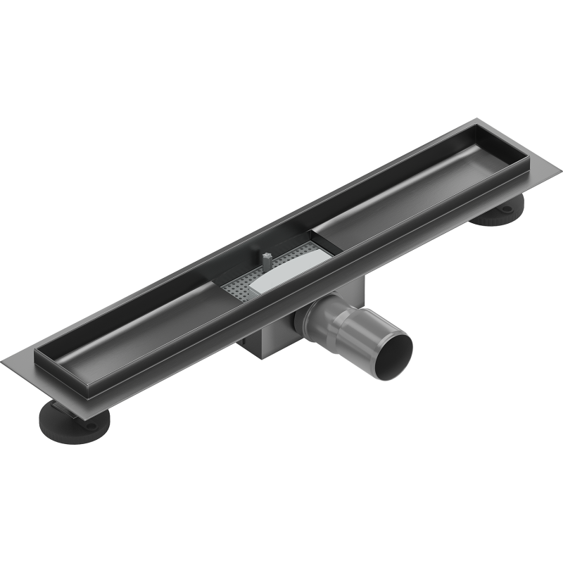 Mexen Flat tělo pro lineární odtok 60 cm, gun gray kartáčovaný - 1E15060