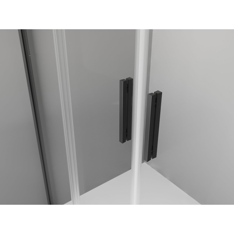 Mexen Exo-S Duo 3S sprchový kout 3-stěnný posuvný 150 x 70 cm, transparentní, černý - 8152-150-070-70-00-3S
