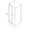 Mexen Exo-S 3S sprchový kout 3-stěnový posuvný 110 x 85 cm, transparentní, chrom - 8151-110-085-01-00-3S