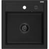 Mexen Vito granitový dřez 1-komorový 520 x 490 mm, černý, sifon černý - 6503521000-77-B