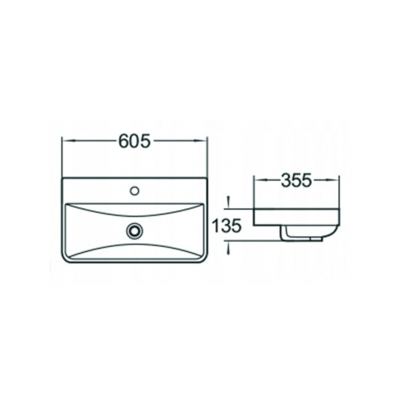 Mexen Dagna umyvadlo zapuštěné do desky 60 x 35 cm, bílá - 21996000