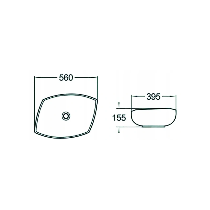 Mexen Gianna umyvadlo na desku 56 x 39 cm, bílá - 21915600