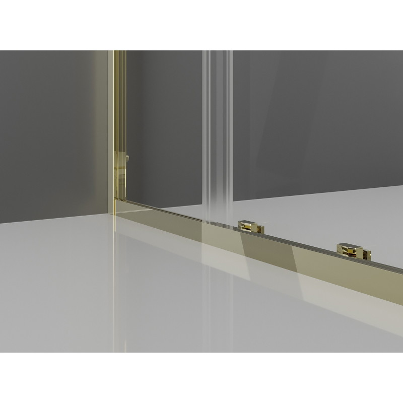 Mexen Exo-S 3S sprchový kout 3-stěnný posuvný 200 x 100 cm, transparentní, zlatý - 8151-200-100-50-00-3S