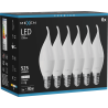 Mexen Nova 6x LED žárovka plamínek E14, C37, 5W, Neutrální - 4000K, 525 lm - L106-E14-0540-01x06
