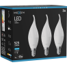 Mexen Nova 3x LED žárovka plamínek E14, C37, 5W, Studená - 6500K, 525 lm - L106-E14-0565-01x03