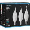 Mexen Nova 3x LED žárovka plamen E14, C37, 8W, Studená - 6500K, 840 lm - L106-E14-0865-01x03