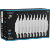 Mexen Nova 10x LED žárovka plamínek E14, C37, 10W, Studená - 6500K, 1055 lm - L106-E14-1065-01x10