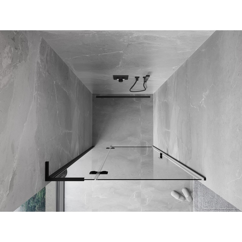 Mexen Mist-H L sprchové dveře jednokřídlé levé 80 cm, transparentní, černé - 8A5L-080-000-70-00-L