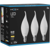 Mexen Nova 3x LED žárovka plamínek E14, C37, 8W, Teplá - 3000K, 840 lm - L106-E14-0830-01x03