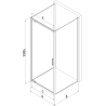 Mexen Exo-BR 3S sprchový kout 3-stěnný otvíravý 95 x 70 cm, transparentní, chrom - 8181-095-070-01-00-3S