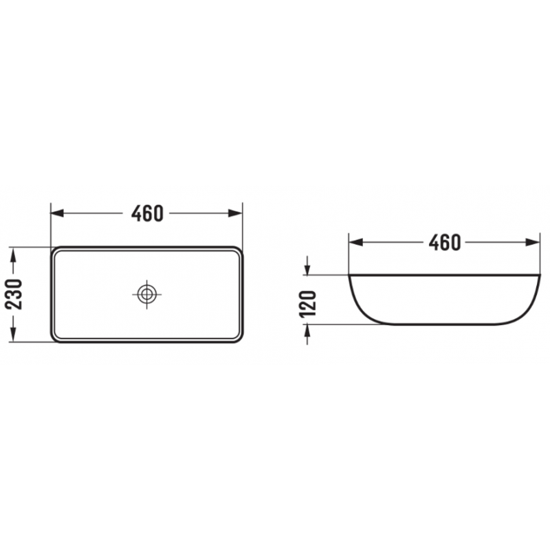 Mexen Klara nábytkové umyvadlo 46 x 23 cm, černá matná - 21564685