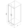 Mexen Exo-BR Duo 3S sprchový kout 3-stěnný otevírací 90 x 100 cm, transparentní, zlatý - 8182-090-100-50-00-3S