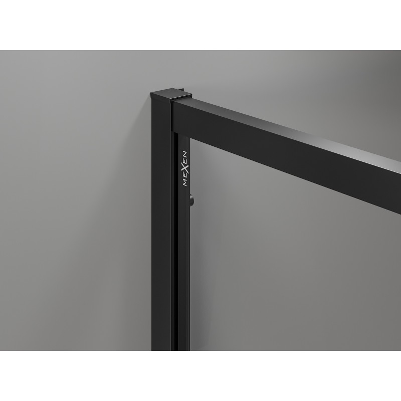Mexen Exo-3S sprchový kout 3-stěnný posuvný 140 x 80 cm, transparentní, černý - 8151-140-080-70-00-3S