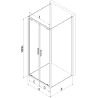 Mexen Exo-BR Duo 3S sprchový kout 3-stěnný křídlový 90 x 80 cm, transparentní, černý - 8182-090-080-70-00-3S