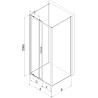 Mexen Exo-S 3S sprchový kout 3-stěnný posuvný 110 x 110 cm, transparentní, černá - 8151-110-110-70-00-3S