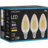 Mexen Vintis 3x LED filamentová žárovka E14, C35, 4W, Teplá - 2200K, 400 lm, jantarová - L154-E14-0422-50x03