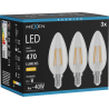 Mexen Vintis 3x žárovka filament LED E14, C35, 4W, Teplá - 2700K, 470 lm, čirá - L154-E14-0427-00x03