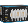 Mexen Vintis 6x LED žárovka filament E14, C35, 4W, Teplá - 2700K, 470 lm, čirá - L154-E14-0427-00x06
