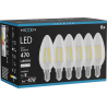 Mexen Vintis 6x Žárovka filament LED E14, C35, 4W, Neutrální - 4000K, 470 lm, čirá - L154-E14-0427-00x06