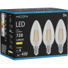 Mexen Vintis 3x Žárovka filament LED E14, C35, 6W, Teplá - 2700K, 720 lm, čirá - L154-E14-0627-00x03
