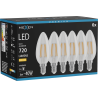 Mexen Vintis 6x žárovka filament LED E14, C35, 6W, Teplá - 2700K, 720 lm, čirá - L154-E14-0627-00x06