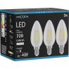 Mexen Vintis 3x LED filament žárovka E14, C35, 6W, Neutrální - 4000K, 720 lm, čirá - L154-E14-0640-00x03