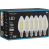 Mexen Vintis 6x žárovka filament LED E14, C35, 6W, Neutrální - 4000K, 720 lm, čirá - L154-E14-0640-00x06