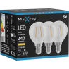 Mexen Vintis 3x žárovka filament LED E14, G45, 2W, Teplá - 2700K, 240 lm, čirá - L156-E14-0227-00x03