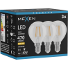 Mexen Vintis 3x LED žárovka filamentová E14, G45, 4W, Teplá - 2700K, 470 lm, čirá - L156-E14-0427-00x03