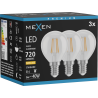 Mexen Vintis 3x žárovka filament LED E14, G45, 6W, Teplá - 2700K, 720 lm, čirá - L156-E14-0627-00x03