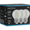 Mexen Vintis 3x žárovka s filamentem LED E27, G45, 4W, 55 lm, zelená - L156-E27-04XX-46x03