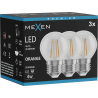 Mexen Vintis 3x LED žárovka filament E27, G45, 4W, 55 lm, oranžová - L156-E27-04XX-48x03