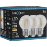 Mexen Vintis 3x LED žárovka filament E27, G45, 6W, Teplá - 2700K, 720 lm, čirá - L156-E27-0627-00x03
