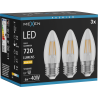 Mexen Vintis 3x žárovka filament LED E27, C35, 6W, Teplá - 2700K, 720 lm, čirá - L154-E27-0627-00x03