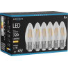 Mexen Vintis 6x LED filamentová žárovka E27, C35, 6W, Teplá - 2700K, 720 lm, čirá - L154-E27-0627-00x06