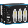 Mexen Vintis 3x LED žárovka filament E27, C35, 6W, Neutrální - 4000K, 720 lm, čirá - L154-E27-0640-00x03