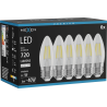 Mexen Vintis 6x Žárovka filament LED E27, C35, 6W, Neutrální - 4000K, 720 lm, čirá - L154-E27-0640-00x06