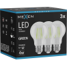 Mexen Vintis 3x žárovka filament LED E27, A60, 4W, 55 lm, zelená - L150-E27-04XX-46x03