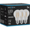 Mexen Vintis 3x Žárovka filament LED E27, A60, 4W, 55 lm, oranžová - L150-E27-04XX-48x03