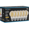 Mexen Vintis 6x Filamentová LED žárovka E27, A60, 4W, Teplá - 2200K, 400 lm, jantor - L150-E27-0422-50x06