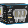 Mexen Vintis 3x žárovka filament LED E27, A60, 8W, Teplá - 2200K, 600 lm, kouřová - L150-E27-0822-70x03