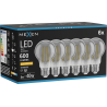 Mexen Vintis 6x žárovka filament LED E27, A60, 8W, Teplá - 2200K, 600 lm, kouřová - L150-E27-0822-70x06
