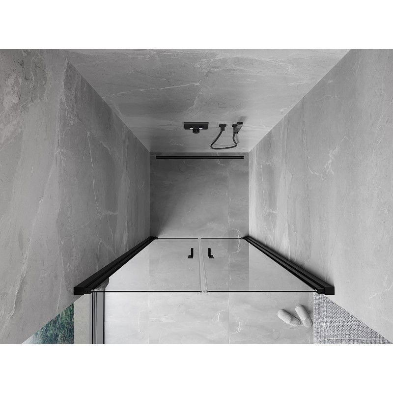 Mexen Mist sprchové dveře výklopné 75 cm, transparentní, černé - 8A7-075-000-70-00