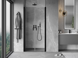 Mexen Mist sprchové dveře otočné 90 cm, průhledné, černé - 8A7-090-000-70-00
